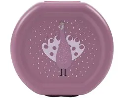 Trixiebaby Trixie Set van twee snackdoosjes met clip  Mrs. Peacock  Makkelijk te openen  BPA-vrij  Voor school en onderweg