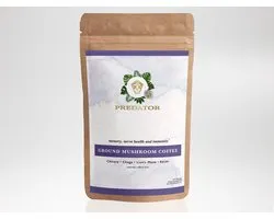 Predator - Ground Mushroom Coffee - Grote verpakking - Vrij van Caffeine - Verbeterde smaak - Chicorei wortel, Lion's Mane, Reishi en Chaga