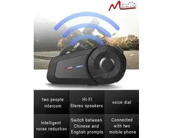 MAXTO Motorcycle Bluetooth Headset, MX1 2-Riders 800M Universal Intercom Systems, HiFi Stereo Sound/IPX6 Waterproof/Call Music Control, Motorcycle Helmet Speaker Intercom Headset