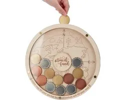 PH PandaHall Coin Holder for Display 28cm Personalized Coin Box Wooden Coins Display Case Wall Hanging Challenge Coins Holder Keepsake Box for Travel Lovers Gift Collector