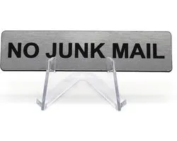 CombiCraft No Junk Mail Acrylaat Deurbordje - 80x20mm
