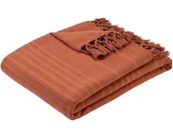 Jeté de lit Anjali 230x250 terracotta en coton