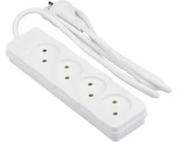 Multiprise 4 voies blanc - 1,5 mètre - Multiprises blanches - Rallonges / rallonges