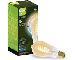 Calex Smart Outdoor Smart LED Lamp - E27 - Slimme ST64 Bluetooth Mesh Bulb - RGB en Warm Wit Licht - Goud - 7W