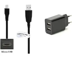 OneOne 2.1A lader met 2 poorten + 1,8m Micro USB kabel. Oplader adapter past op Samsung Galaxy On7 Pro, On8, S i9000, S Plus, Ace, Champ, Chat, Corby, Mega, Metro, Grand, Instinct, Omnia, Fame