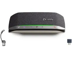 HP Poly Sync 20+M Speakerphone – Draagbare Conference Speaker – Bluetooth & USB-C/USB-A – Incl. BT700 Bluetooth-adapter – Gecertificeerd voor Microsoft Teams – Zwart