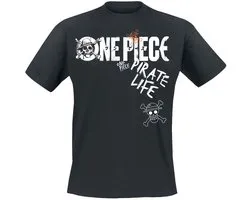 One Piece Pirate Life Heren T-shirt - zwart - S