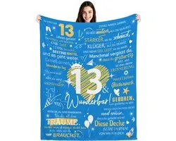 Couvertures et couvre-lits pour 13e anniversaire de Bacmaxom pour filles et garçons, cadeaux d'anniversaire pour fille de 13 ans, fils, sœur, frère, petite-fille, petit-fils, nièce, neveu, cousin, amis (13)