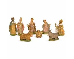 Statues / figurines de la Nativité 8 pièces en boîte 39 x 16 x 6,5 cm - Statues religieuses de Noël / crèches
