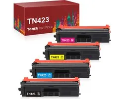 Compatible avec les cartouches de toner Brother TN-423 / 423 - Multipack 4 Toners - Compatible avec Brother DCP-L8410 - HL-L8260CDW - HL-8360DW - MFC-L8690CDW - MFC-L8900CDW