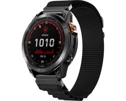 Bracelet en nylon Strap-it Alpine - adapté pour Garmin Fenix ​​​​5 (Plus) / Fenix ​​​​6 (Pro) / Fenix ​​​​7 (Pro - Sapphire - Solar) / Fenix ​​​​8 - 47 mm / Quatix 5 - 6 - 7 / Epix Gen 2 - 47 mm / Forerunner 745 / 935 / 945 / 955 / 965 (noir)