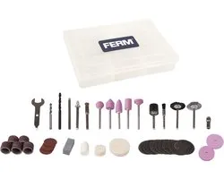 FERM - CTA1008 - 40-delige - Combitoolset - 3.2mm - Universeel - Accessoire set - Voor - Roterende - Multitools - Accessoire set - Roterende - Multitools - Past op - Combitool - met - spantang - 1/8" - Zoals: - CTM1017 - CTM1016 - CTM1012 - CTM1010