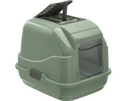 Imac bac à litière pour chat easy 2nd life vert 50x40x40 cm