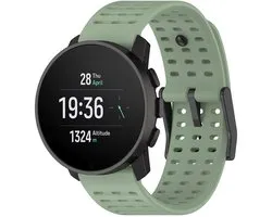 Bracelet en silicone - convient pour Suunto 9 Peak (Pro) / Vertical / Race(2) / Run - fermeture à boucle avec trous - vert
