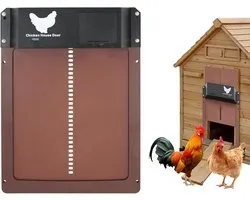 2.0 Automatic Chicken Flap, Door Opener with Light Sensor, Electric Door Opener for Chicken Coop, Duck House - ShopVlot
