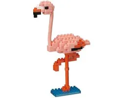 Bandai - Nanoblock - Flamingo - Mini Brick Figuur - Bouwset - Pixel Vogel Dier Figuur Bouwpakket - NBC204