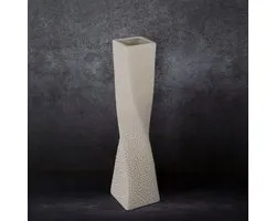Decoratieve Vaas Riso 9x9x39 cm Crème Keramiek