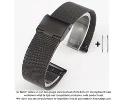 22mm Milanees Bandje Zwart voor (zie compatibele modellen) Samsung, Asus, LG, Kronoz en Pebble - toggleslot – Milanese RVS Armband Black - Gear S3 - Zenwatch