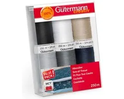 Gütermann Naaigaren Set - 6 klossen allesnaaigaren van 250m - 100% polyester