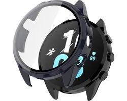 Protecteur d'écran pour boîtier de montre - boîtier - verre trempé - adapté pour Garmin Forerunner 165 - bleu foncé