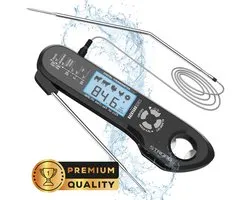 Thermomètre à viande de la série Backyard - Thermomètre BBQ - Thermomètre pour four - Numérique et sans fil - Sur batterie - Thermomètre à cœur