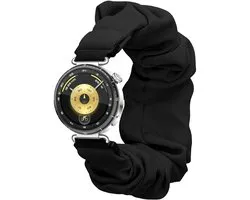kwmobile elastisch bandje voor smartwatch - Compatibel met Huawei Watch GT6 41mm / GT5 41mm / Watch GT4 41mm - Horlogebandje van katoen - In zwart