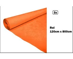 3x Rouleau de table nappe orange 120cm x 800cm papier - EK World Cup Voetbal dîner food festival food fun theme party party
