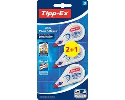 Tippex Tipp-ex - Correctiemiddelen - Pocket mini mouse 5 mm 2+1 - Beschermdop - Miniformaat
