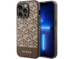 Guess G-Cube Back Case (MagSafe Compatible) - Geschikt voor Apple iPhone 14 Pro (6.1") - Bruin