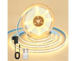 Sylvwin COB Ledstrip, 10 m, ledstrip, 2700 K, warmwit, dimbaar, flexibele hoofdband voor onderbouwverlichting, tv-achtergrondverlichting, keukenaanrecht, woondecoratie