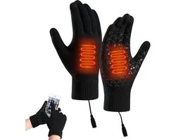 Gants chauffants USB - Gants chauffants électriques à doigts entiers - Chauffe-mains d'hiver - Gants chauffants compatibles avec les écrans tactiles - Adaptés au Vélo, à la moto, au ski et à la Marche - Zwart