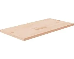 LAPOOH Badkamer-werkblad 80 x 40 x 2,5 cm van onbehandeld massief hout, accessoires voor wastafel, badkamerplaat, badkamerpaneel voor wastafel - 342938