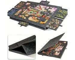 Fectra Opklapbare Puzzeltafel – Puzzelmat Volwassen 6-in-1 – Puzzelbord Met 6 Opberglades – 1000 stuks