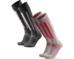 DANISH ENDURANCE Skisokken - van Merino Wol - Meerkleurig - 43-47 - 2-pack
