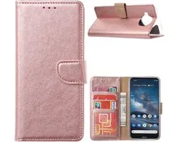 LuxeBass Case compatible avec Nokia 8.3 - Bookcase Rose Goud - étui portefeuille - bibliothèque - couverture de livre - étui de livre - couverture de livre