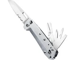Leatherman Free K4x Multi-Tool - 9-in-1 Gereedschappen met Combinatieblad en Schaar - Magnetische Opening, Verwijderbare Clip, Zilver