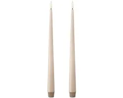 Ester & Erik - Taperkaars 30cm Ice Latte LED (set van 2) - Kaarsen