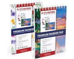 STARKSØN 2 Stuks A5 Schetsboeken - Tekenblok & Schetsblok - Tekenboek - Tekenpapier - Marker Papier voor Schetsen, Tekenen & Schilderen Voor Volwassenen & Kinderen