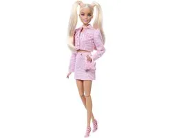 Barbie Deluxe Stijl - Roze Denim Jasje met Bijpassende Rok - Modepop