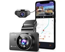 AZDome M63 Pro 2CH Dual dashcam avec caméra arrière - Résolution Ultra 4K + FullHD - Wifi - GPS - Position de stationnement - 64 Go Micro SD - 3,0 pouces IPS LCD - dashcam pour voiture avec caméra arrière