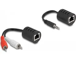 3,5mm Jack - Tulp stereo audio over ethernet extender set