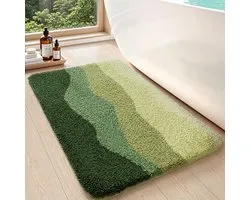 SnelShoppen - DEXI Badmat 50x80cm, Antislip Zachte Badmat Absorberend, Wasbare Badkamer Mat voor Douchevloer, Badkuip, Groen Bosgebied