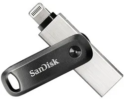SANDISK iXpand Flash Drive Go – USB-stick smartphone/tablet – Zwart, Zilver – 64 GB – USB-A 3.2 Gen 1, Apple Lightning
