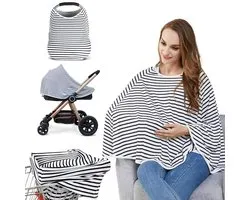 Nursing cover/masting cape, multi-purpose cover, can be used as a sunshade for baby car seats, shopping cart cover, stroller cover, providing 360° all-around privacy and cover for breastfeeding.