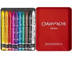 Caran d'Ache Neocolor II, épaisseur 8 mm, L: 10 cm, 10 pièces, différentes couleurs