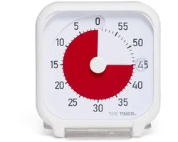 Time Timer® Original Small/Pocket - visuele countdown timer small - 60 minuten - wit met rode schijf