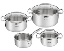 Tefal Duetto+ Pannenset - 4-delig - Geschikt voor Inductie - RVS - Met Deksel