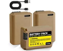 3 stuks NP-FW50 accu 1600 mAh USB type C oplaadaansluiting, compatibel met Sony ZV-E10, NEX 3/5/7&SLT-A-serie, Sony A7, A7SII, A7R, A7RII, A3000, A6000, A6500, A6300, A6400, A55, A55, A55 100, RX