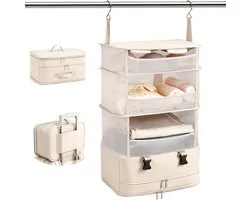 Hangende kastorganizer - Opvouwbare en Draagbaar - Kleding Organizer - Hangorganizer voor Kast - Broekhanger - Reisgarderobe - Hangkast - Campingkast - Ruimtebesparend - Studentenkamerbenodigdheden - Voor studentenflat,vakantie en zakenreizen