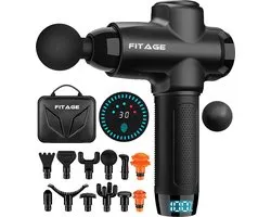 FITAGE Massage Gun Professioneel - Massage Apparaat - Massageapparaat Massagegun - Massage Pistool - Zwart